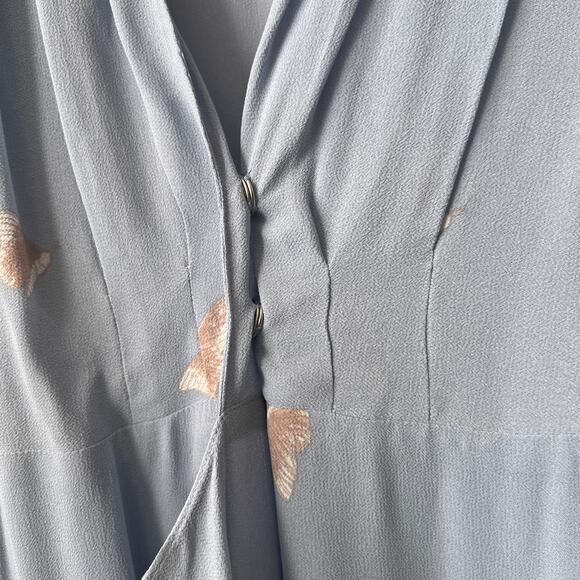 Reformation Sandra Kuren Crane Butterfly Print Maxi Dress Size S - Picture 8 of 16